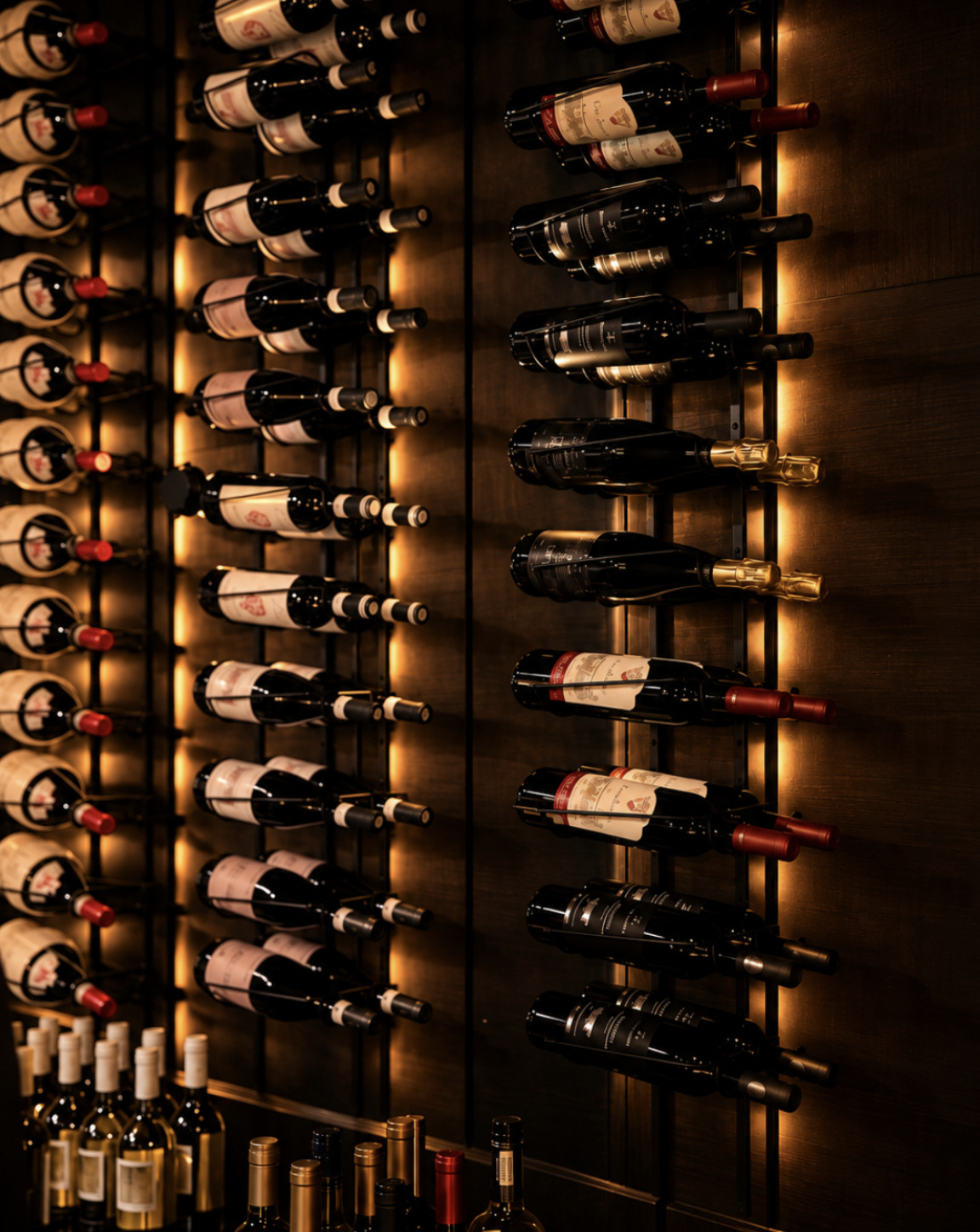 Backlit wine wall