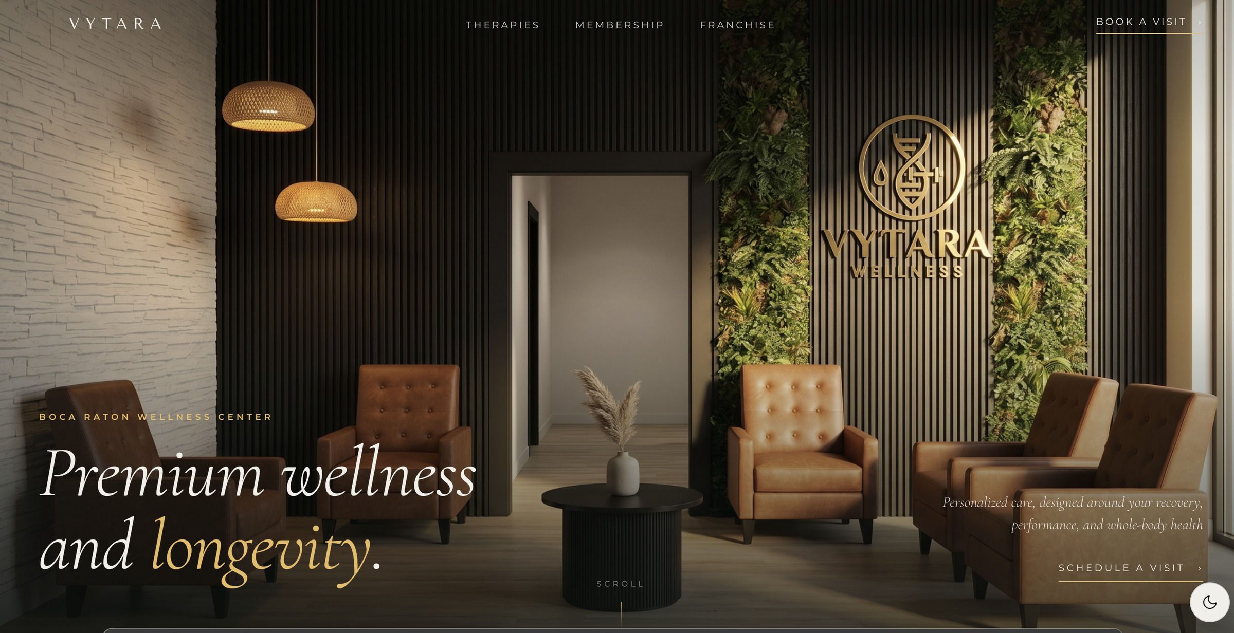Vytara Wellness website homepage