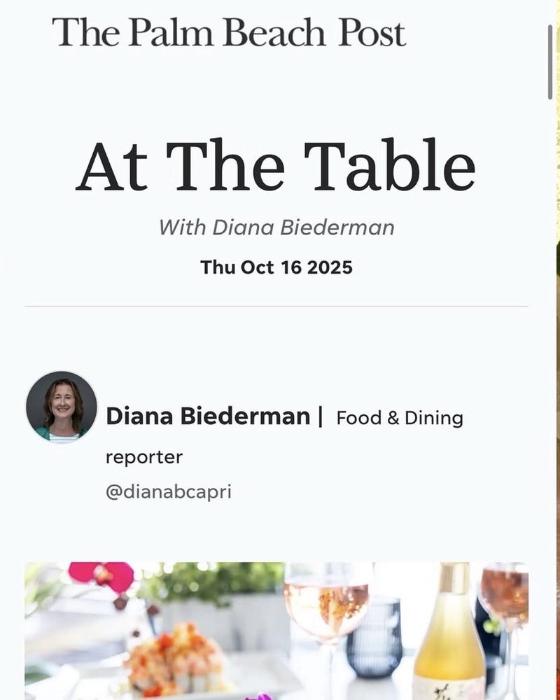The Palm Beach Post: “At The Table” feature — Sumo Sushi